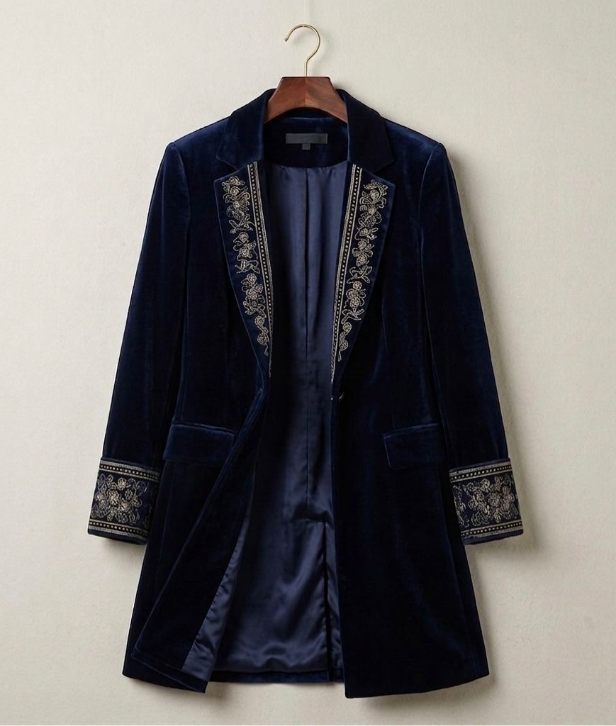 ELISE | Velvet blazer with structured silhouette - Liora Melbourne