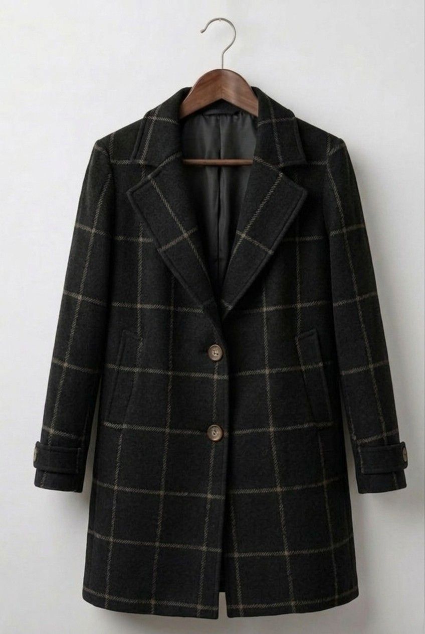 MARGARET | Long-line coat with heritage tweed - Liora Melbourne