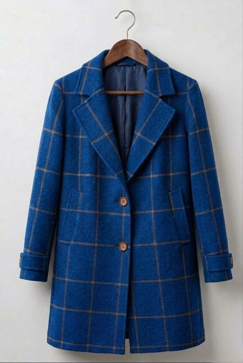MARGARET | Long-line coat with heritage tweed - Liora Melbourne