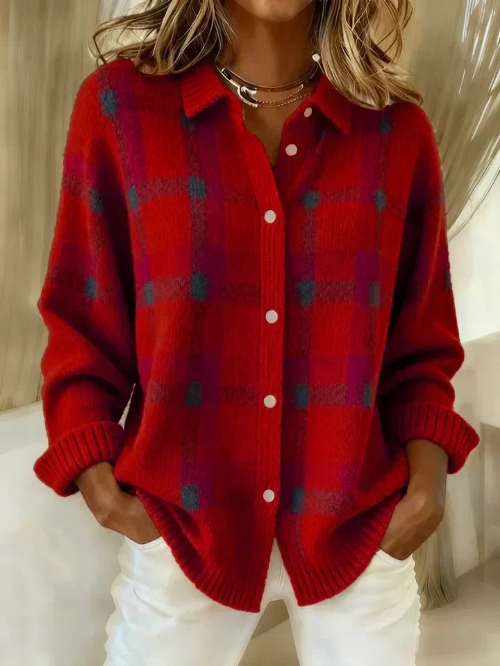 DANIQUE | Jumper with contrast plaid pattern - Liora Melbourne
