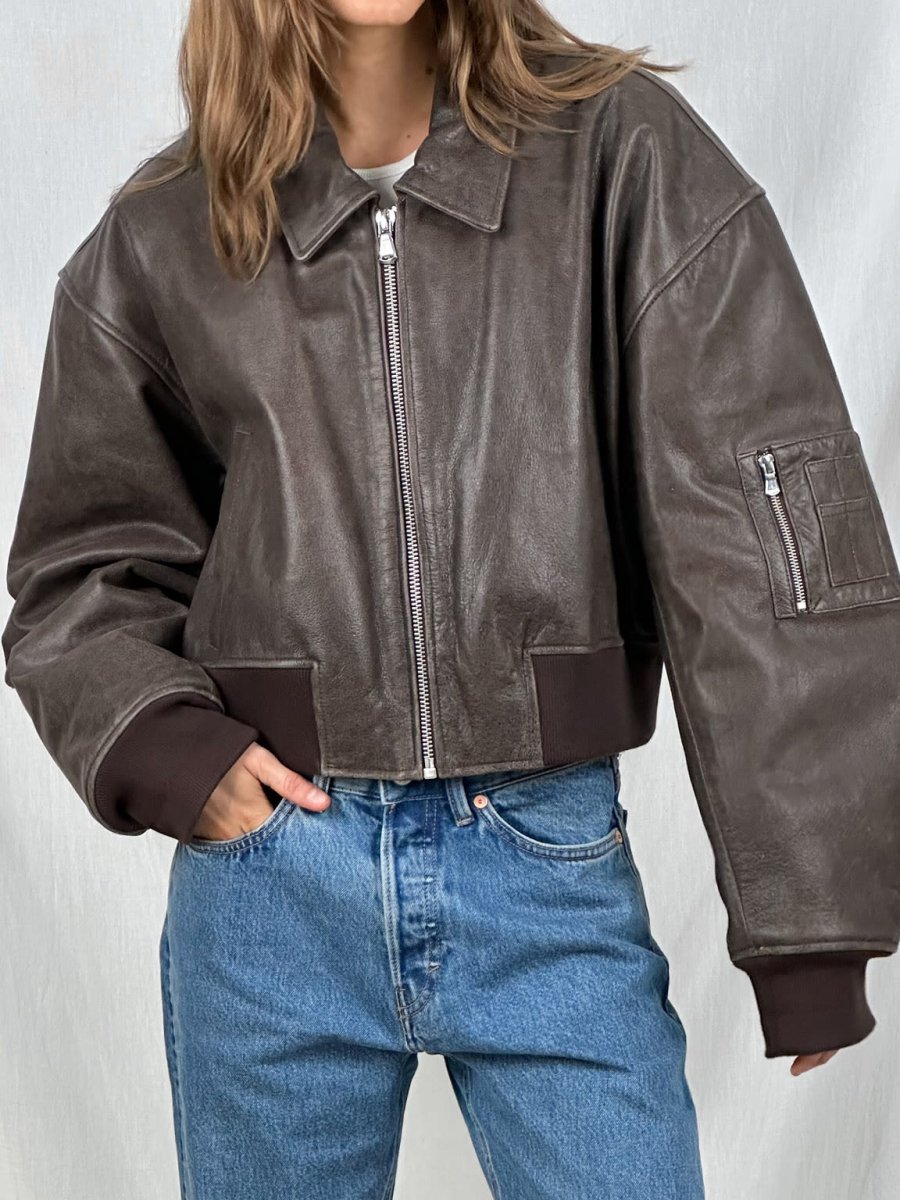 NOVA | Cropped bomber jacket with zip - Liora Melbourne