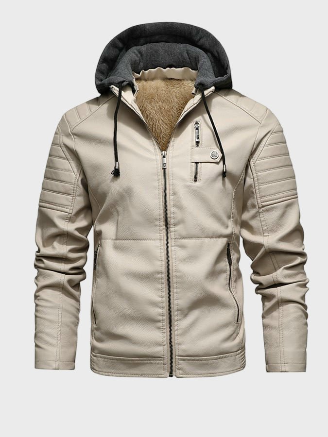 JASPER | Hooded jacket with faux leather detail - Liora Melbourne