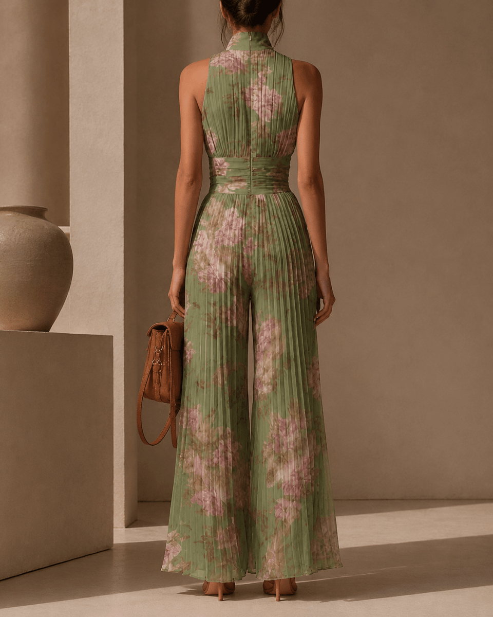 CAELIA | Wide-leg pleated jumpsuit - Liora Melbourne