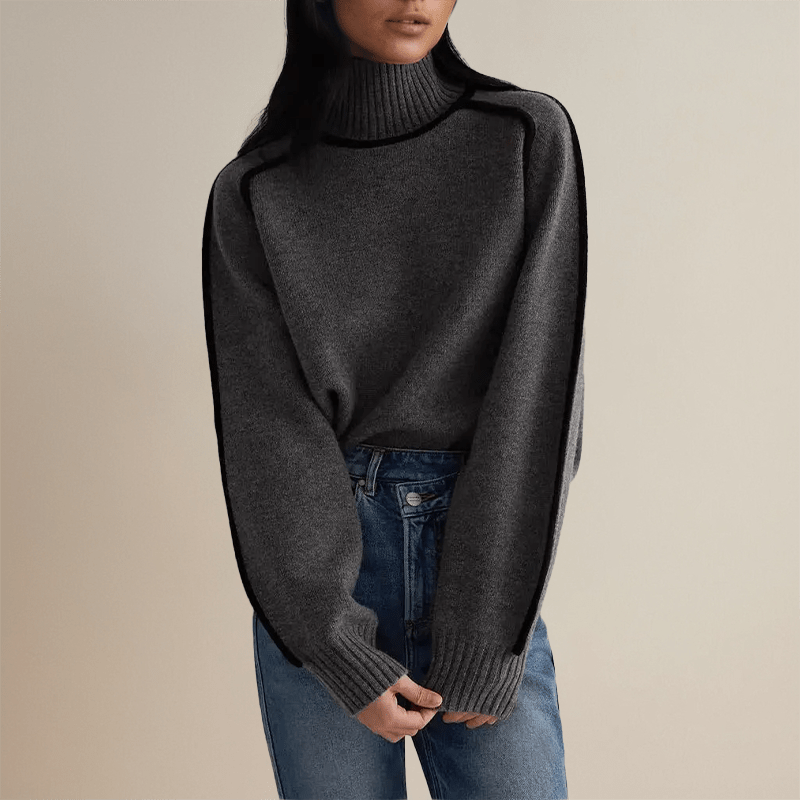 BELLA | Turtleneck jumper with ribbed trim - Liora Melbourne