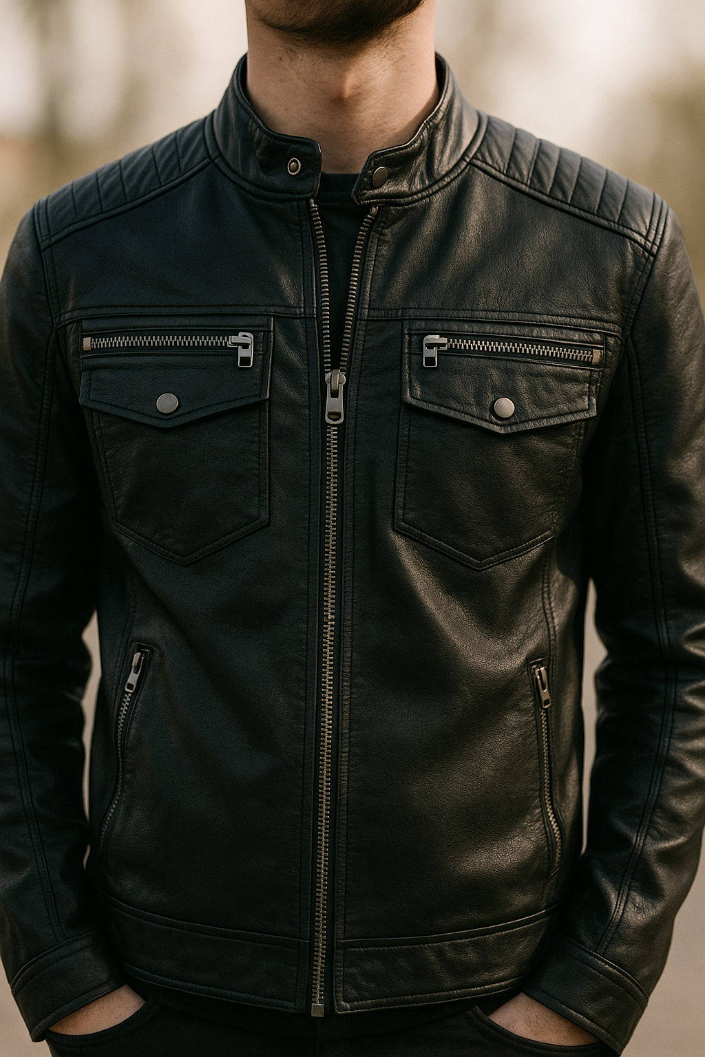 BONANZA | Moto jacket with stand collar