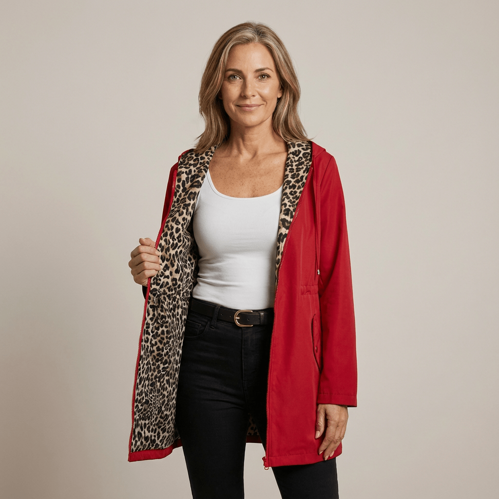 TIFFANY | Reversible hooded coat with leopard print - Liora Melbourne
