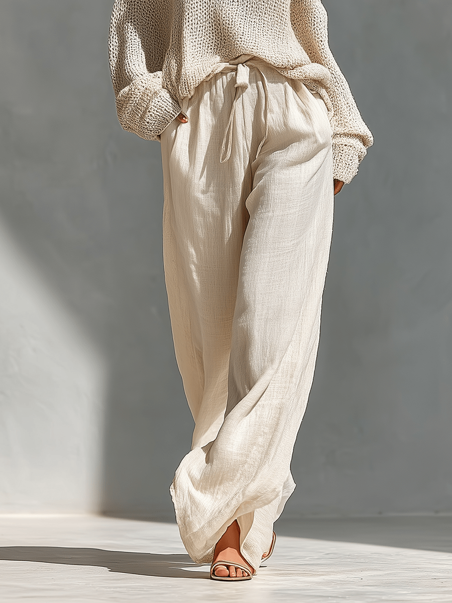 MARIA | Set with cold-shoulder top and wide-leg pants - Liora Melbourne