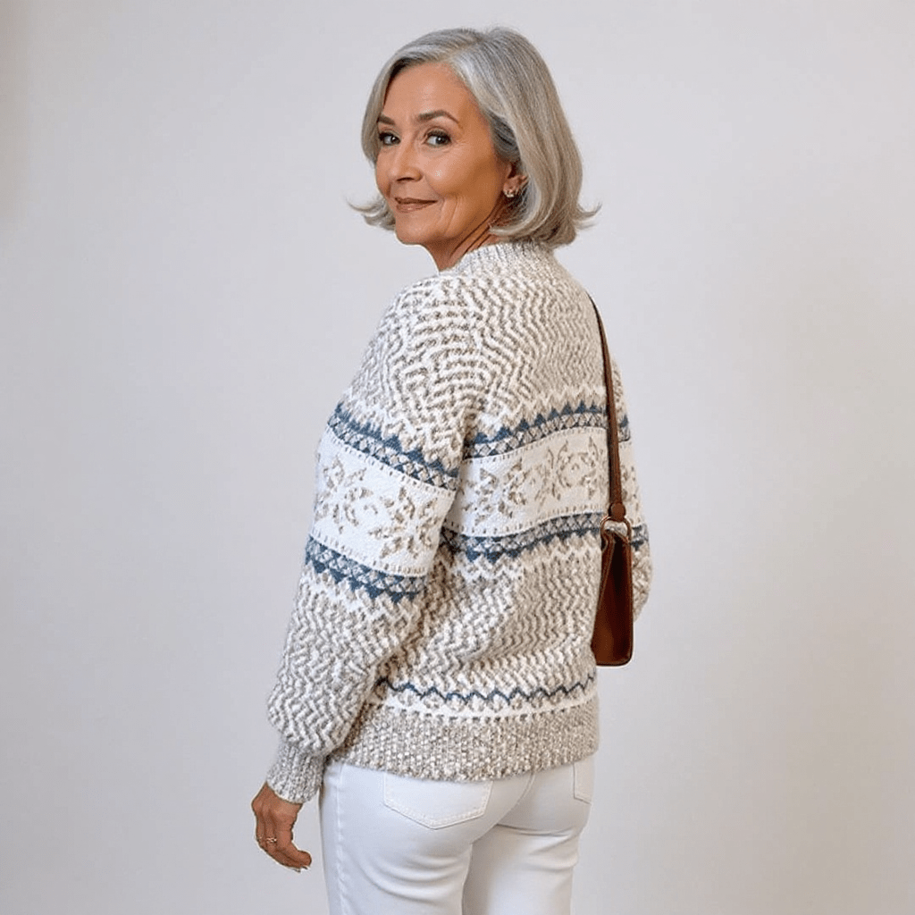 MELANIE | Icelandic knit jumper with patterned design - Liora Melbourne