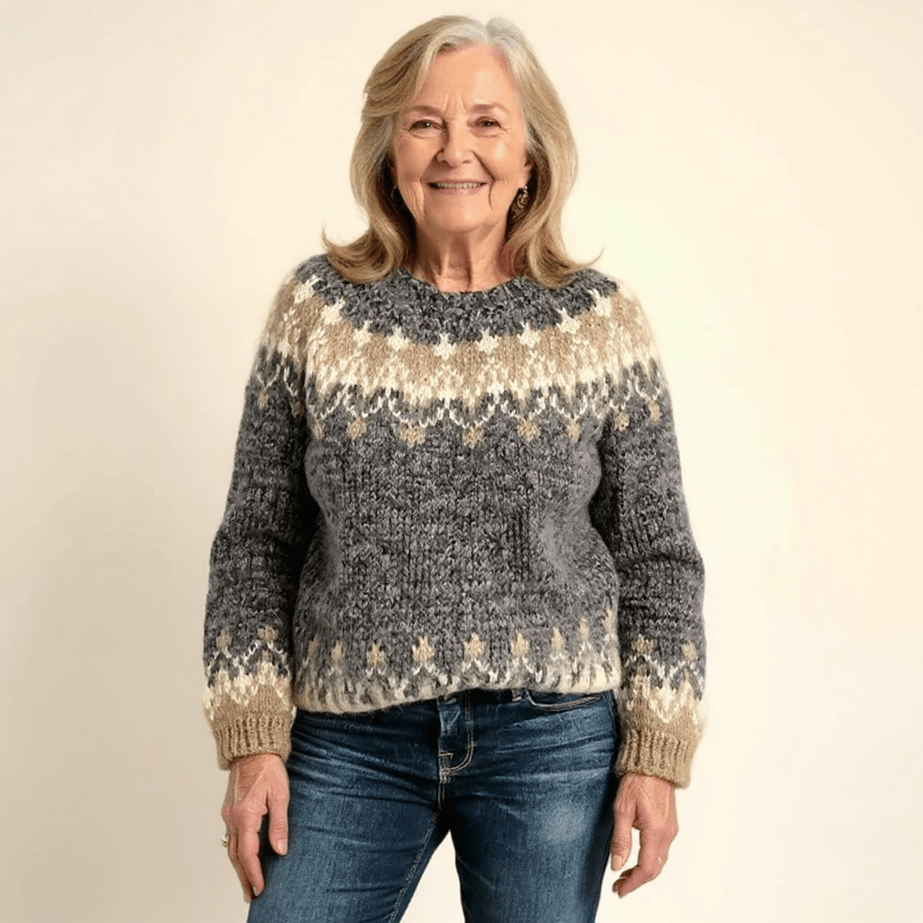 SAMANTHA | Icelandic jumper with patterned knit - Liora Melbourne