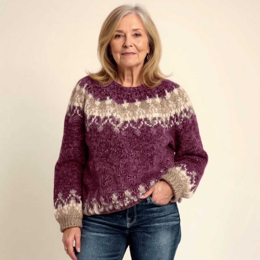 SAMANTHA | Icelandic jumper with patterned knit - Liora Melbourne