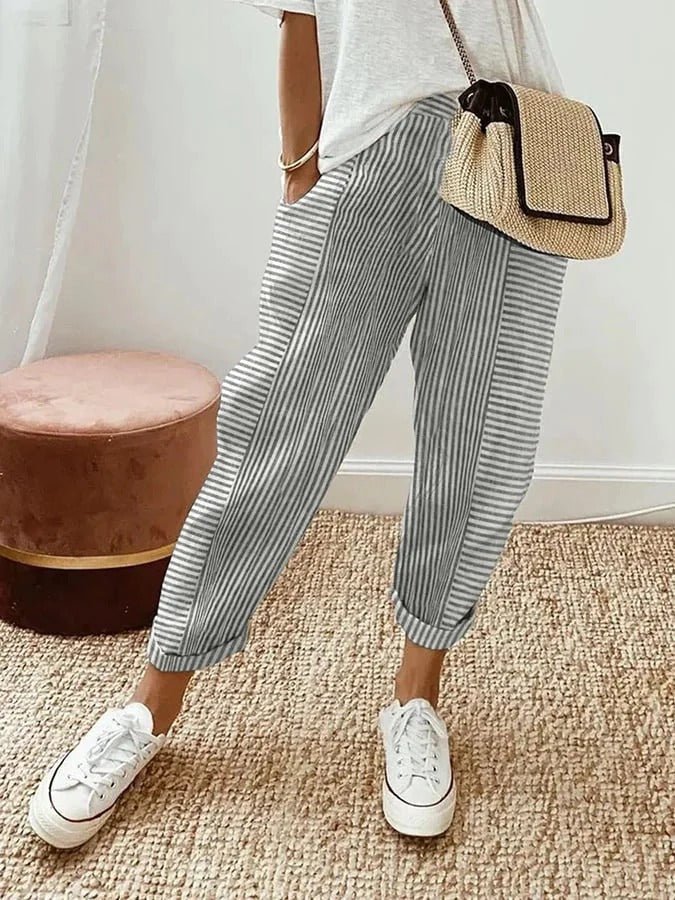 RYLIE | Trousers with vertical stripe - Liora Melbourne