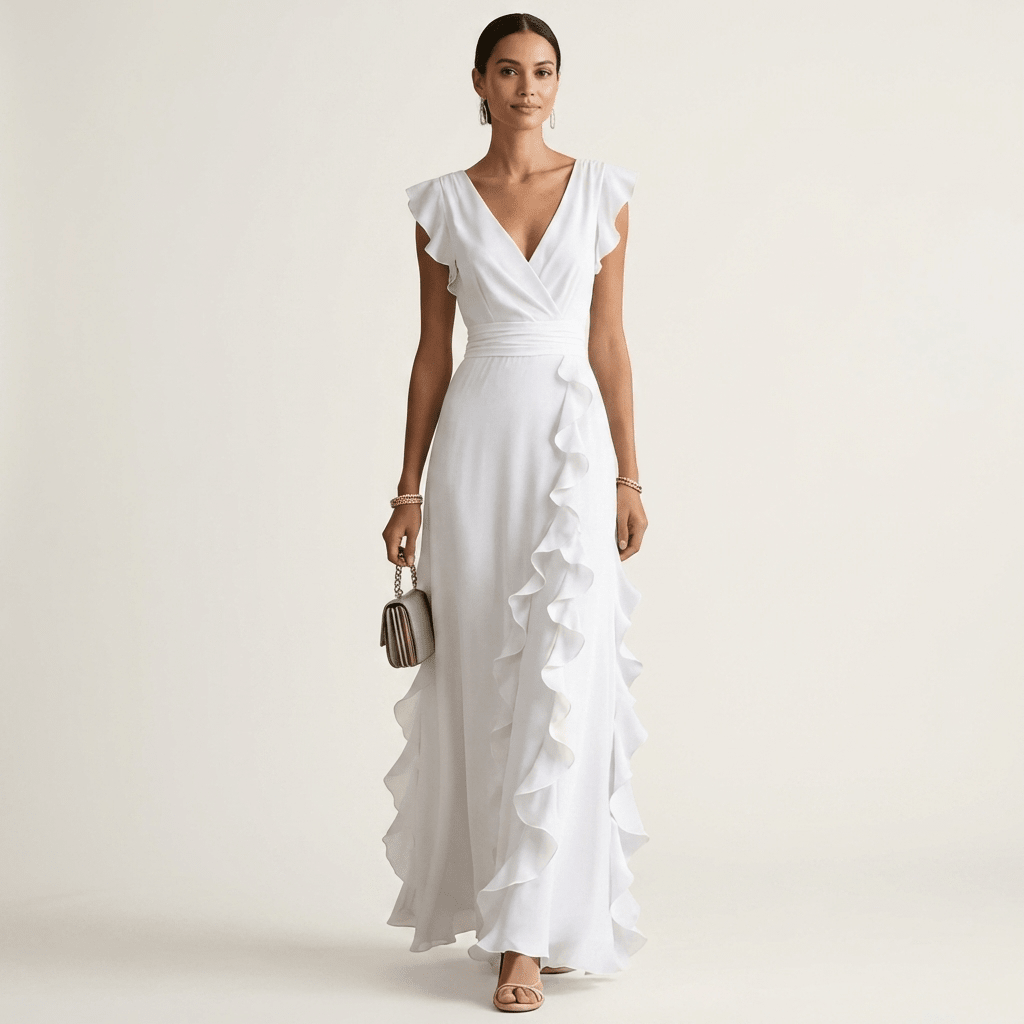 NELLYANA | Maxi dress with cascading ruffle - Liora Melbourne