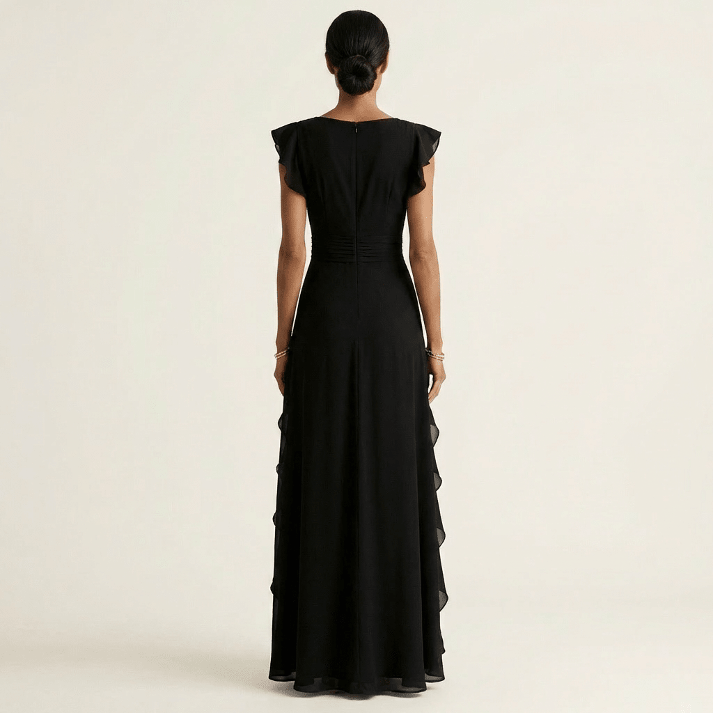 NELLYANA | Maxi dress with cascading ruffle - Liora Melbourne