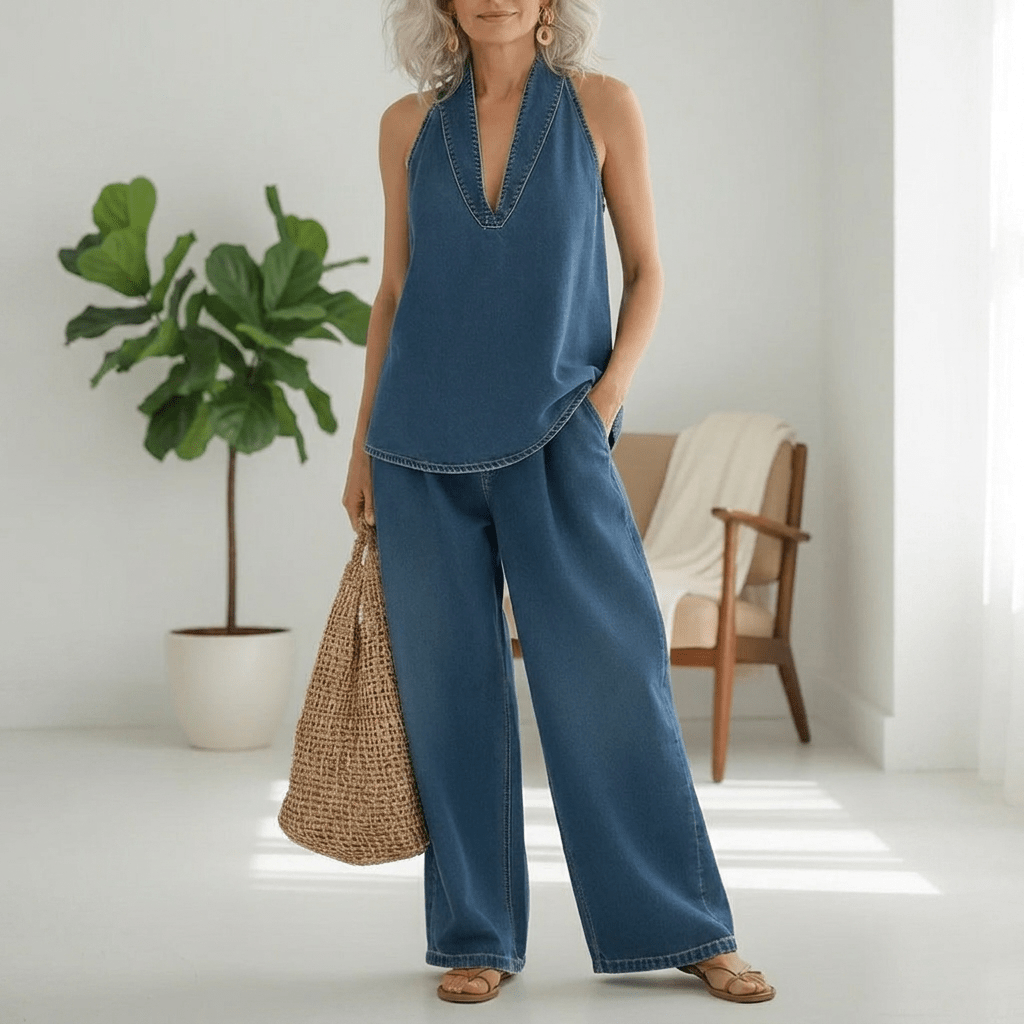 JUNE | Set with wide-leg trousers - Liora Melbourne
