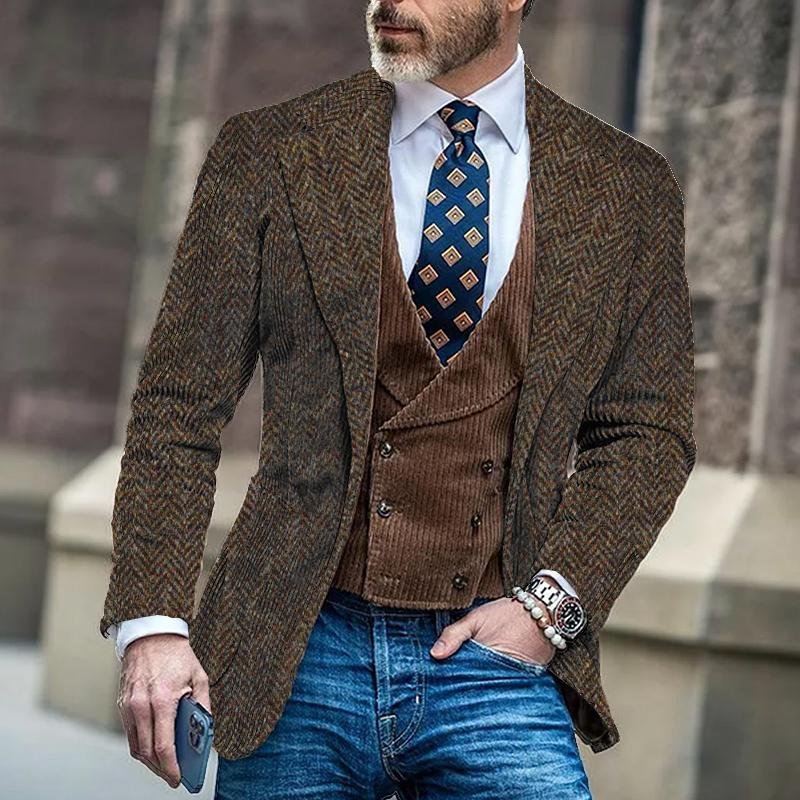 ETHAN | Blazer with herringbone pattern - Liora Melbourne