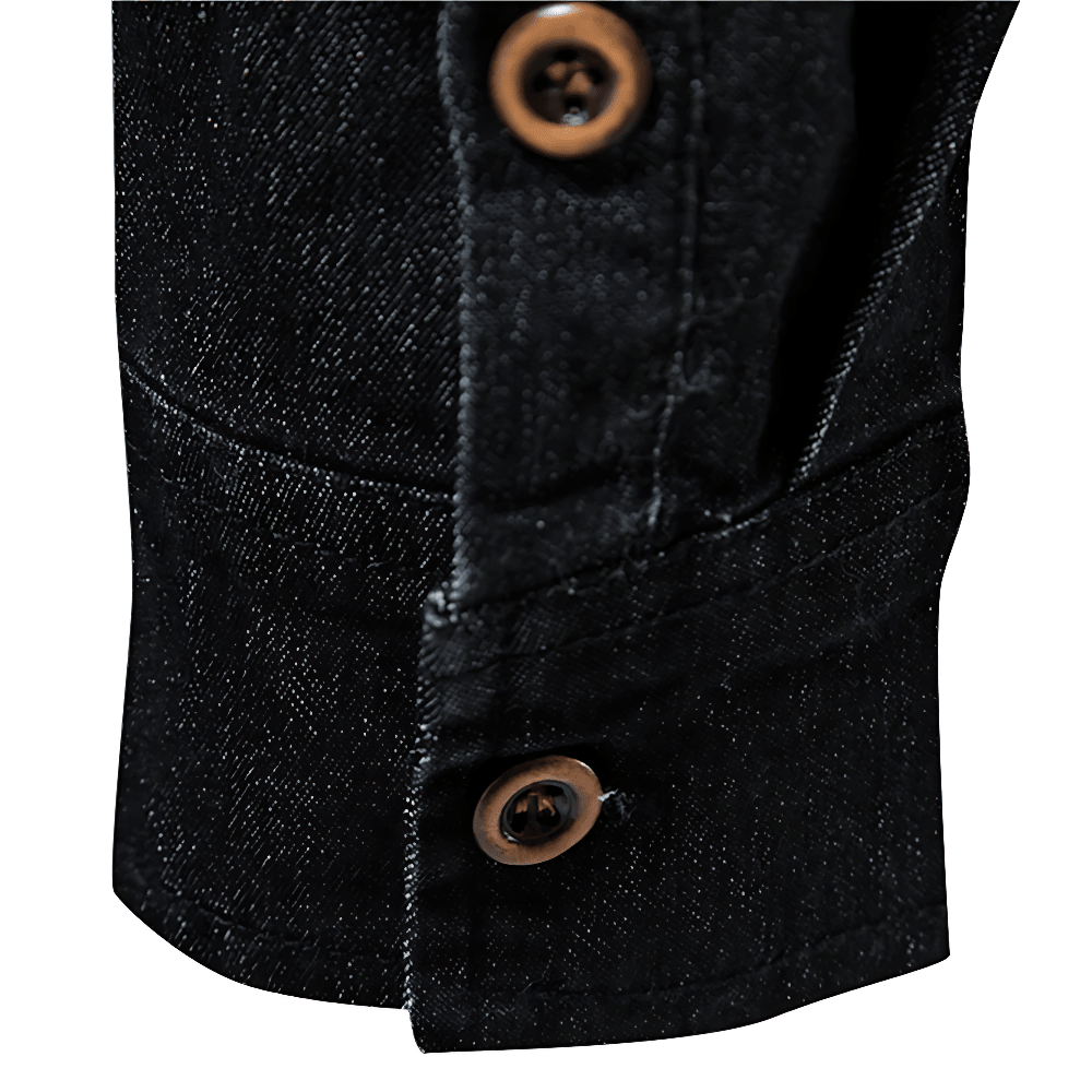 COOPER | Denim jacket with wooden buttons - Liora Melbourne