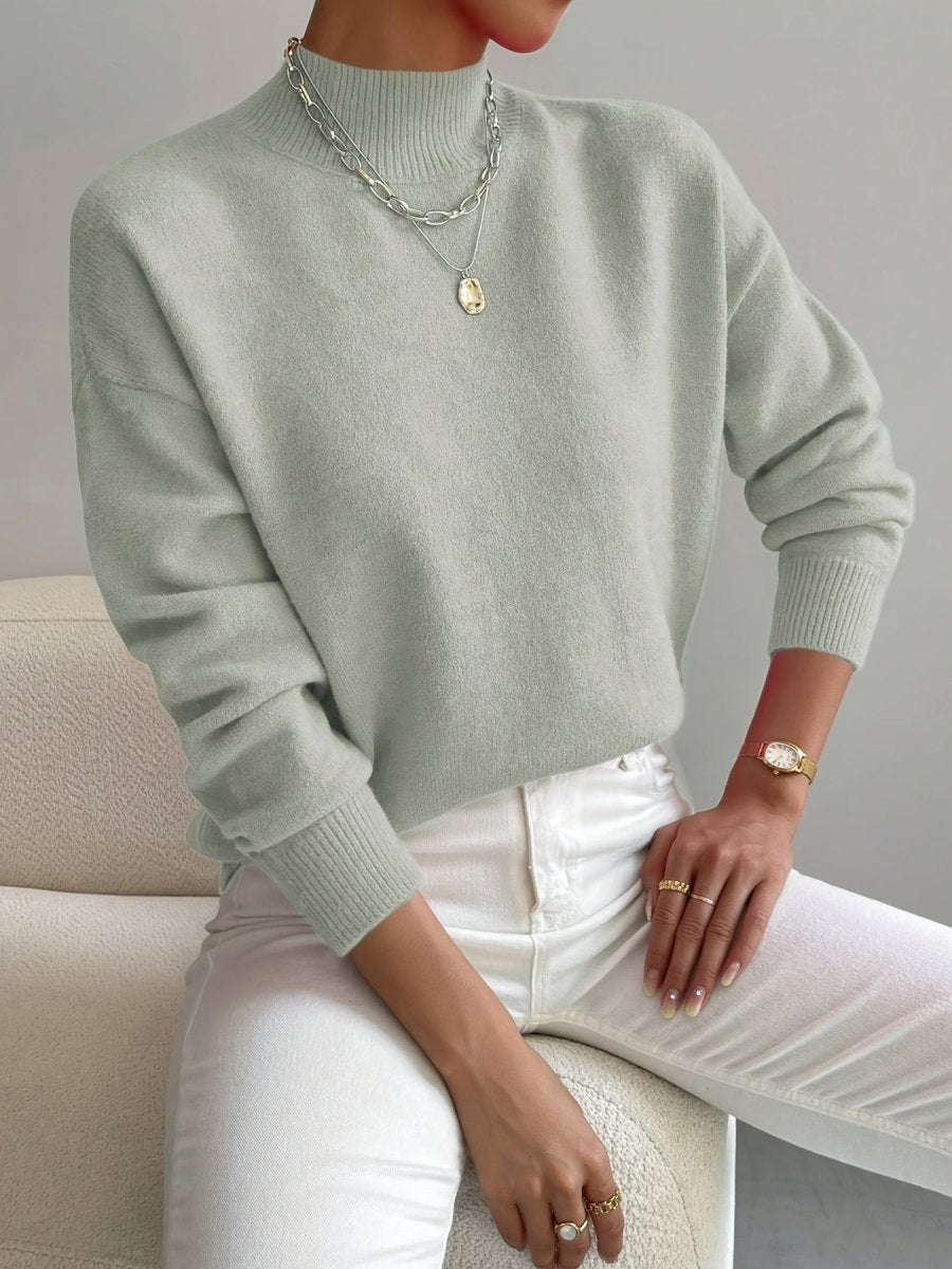 ELEANOR | Polo neck jumper with ribbed cuffs - Liora Melbourne