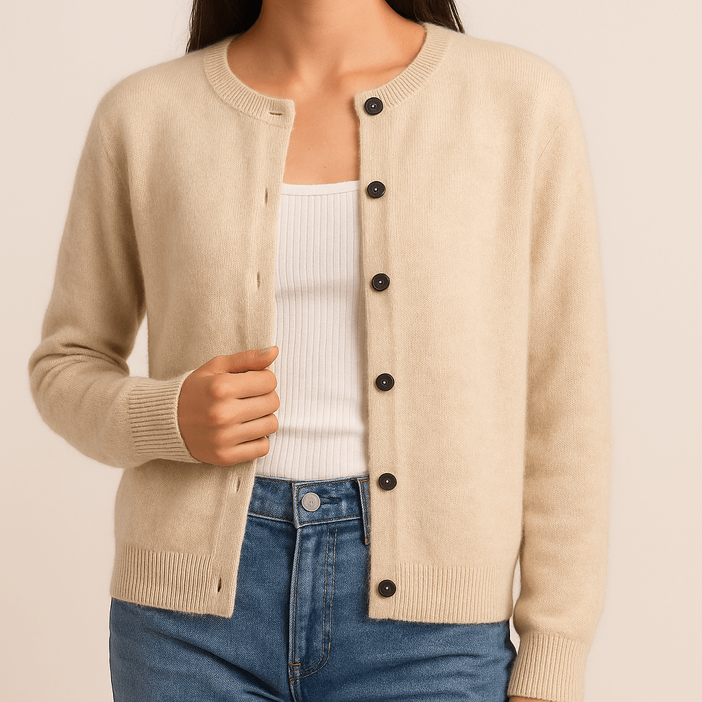 MORNINGTON | Button-front cardigan with ribbed trims - Liora Melbourne