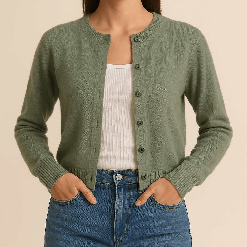 MORNINGTON | Button-front cardigan with ribbed trims - Liora Melbourne