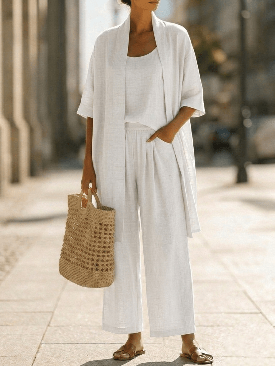 ISLA | Set with relaxed wide-leg pants - Liora Melbourne