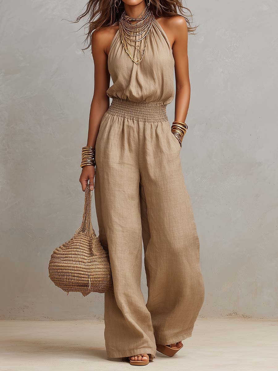LORAINE | Jumpsuit with halter neckline - Liora Melbourne