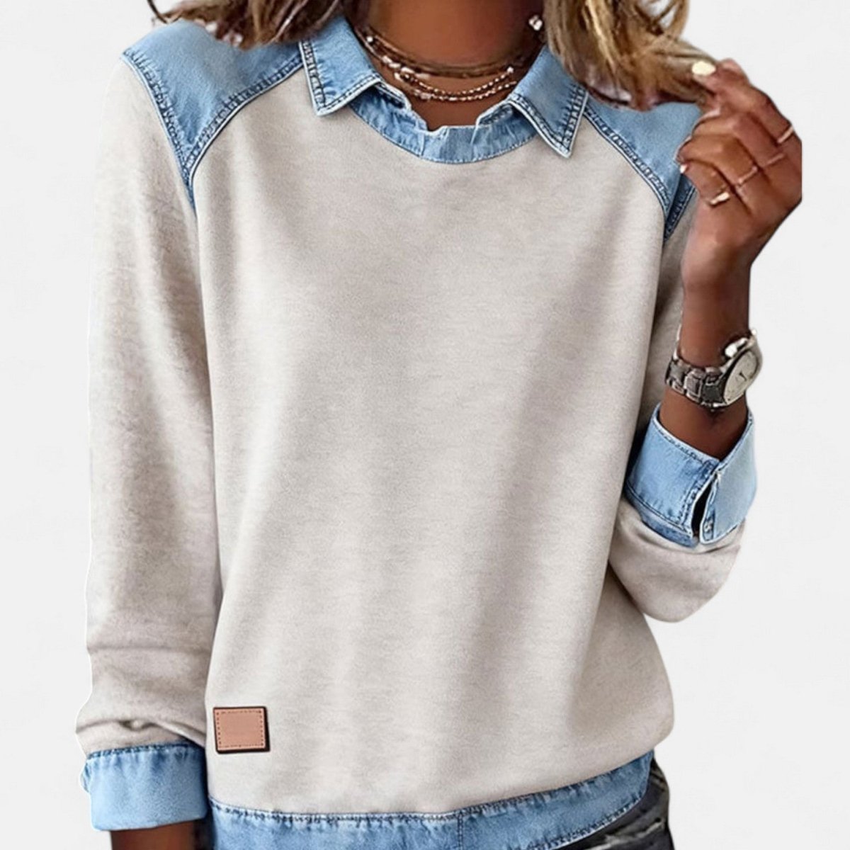 FREYA | Long-sleeve jumper with collar - Liora Melbourne