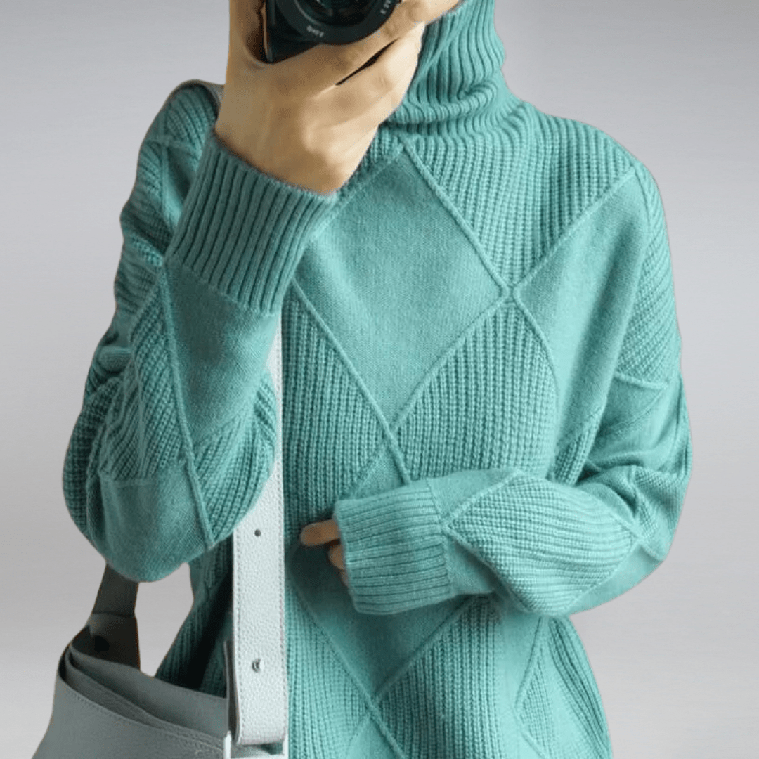 HOLLY | Polo neck jumper with ribbed collar - Liora Melbourne