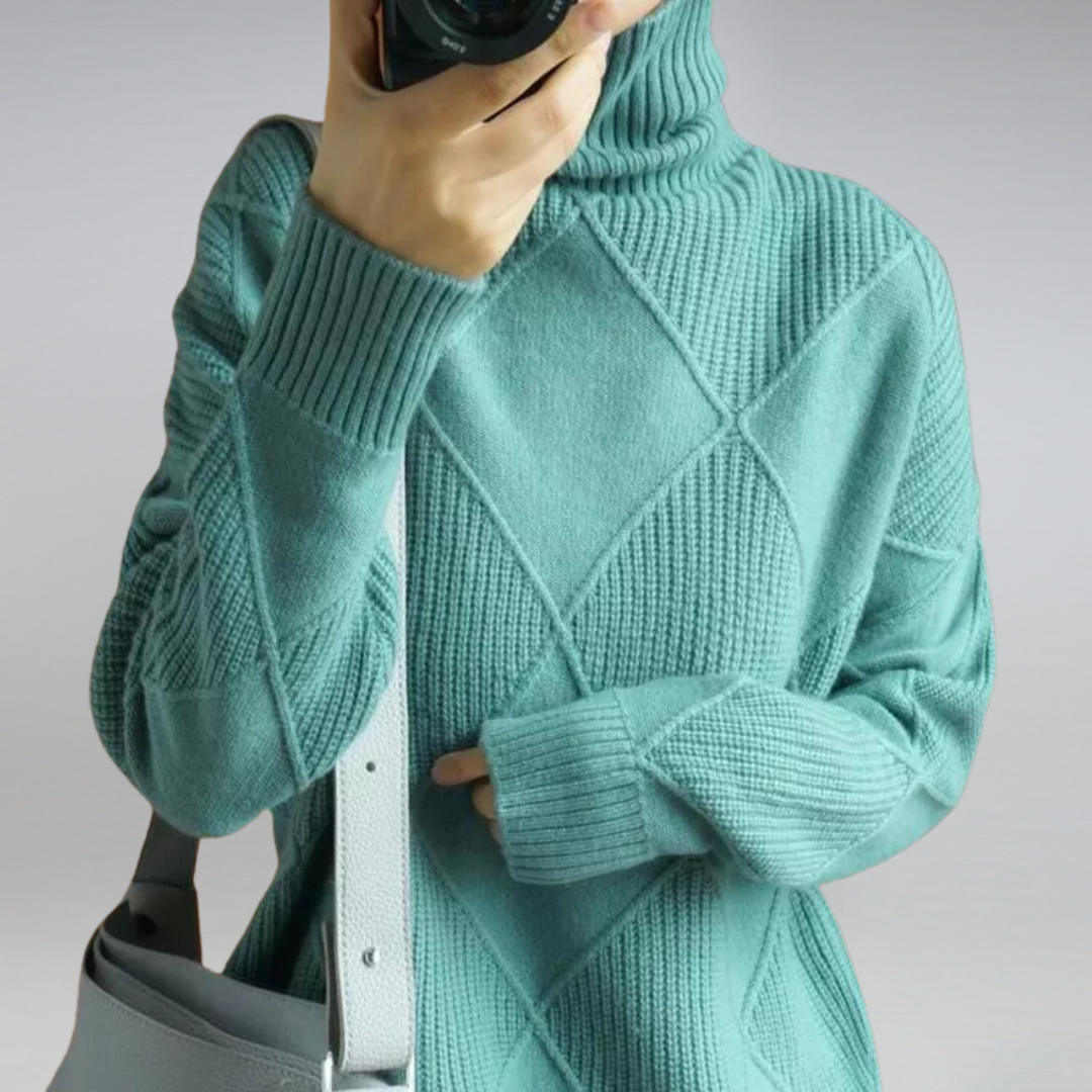 ELLA | Polo neck jumper with relaxed fit - Liora Melbourne