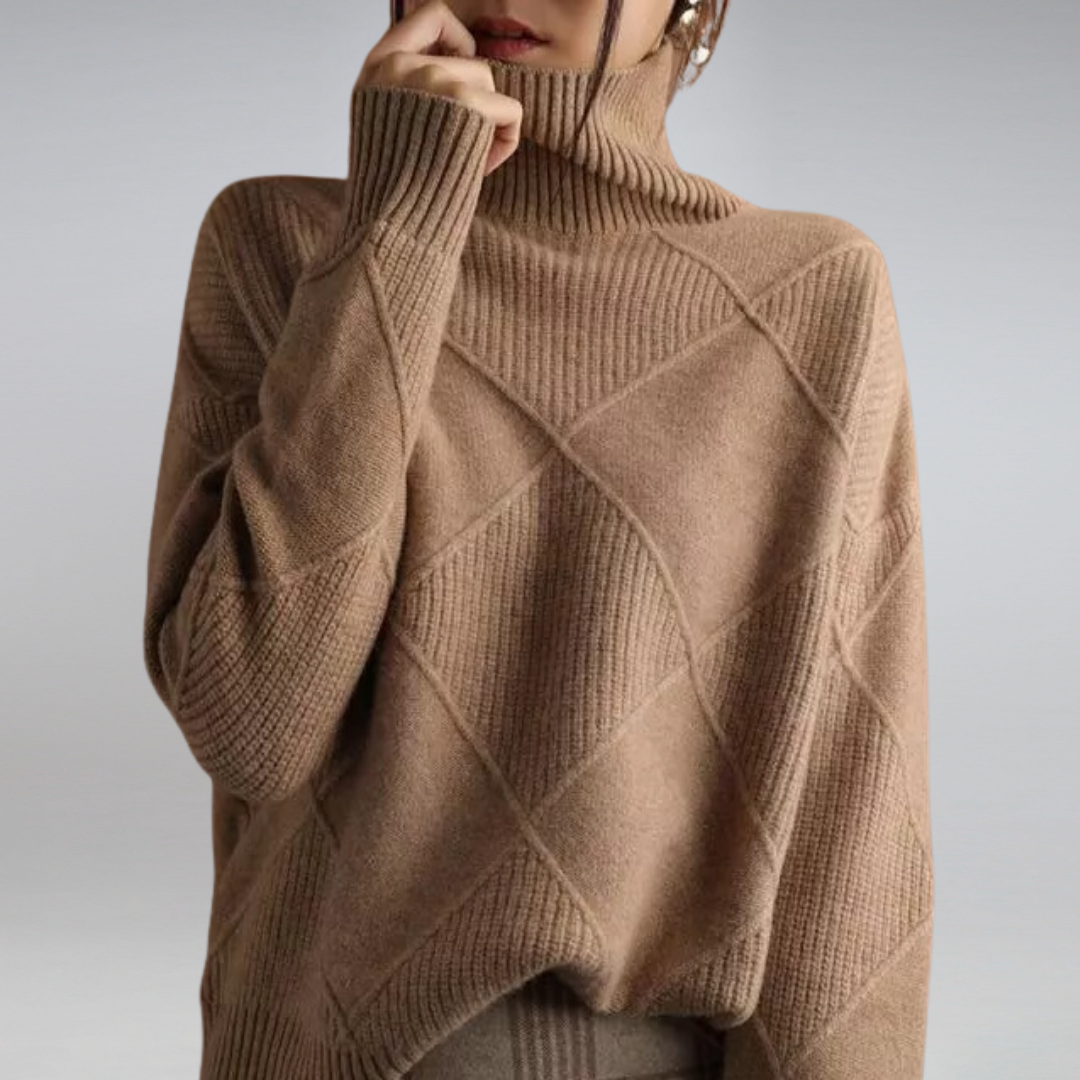 ELLA | Polo neck jumper with relaxed fit - Liora Melbourne