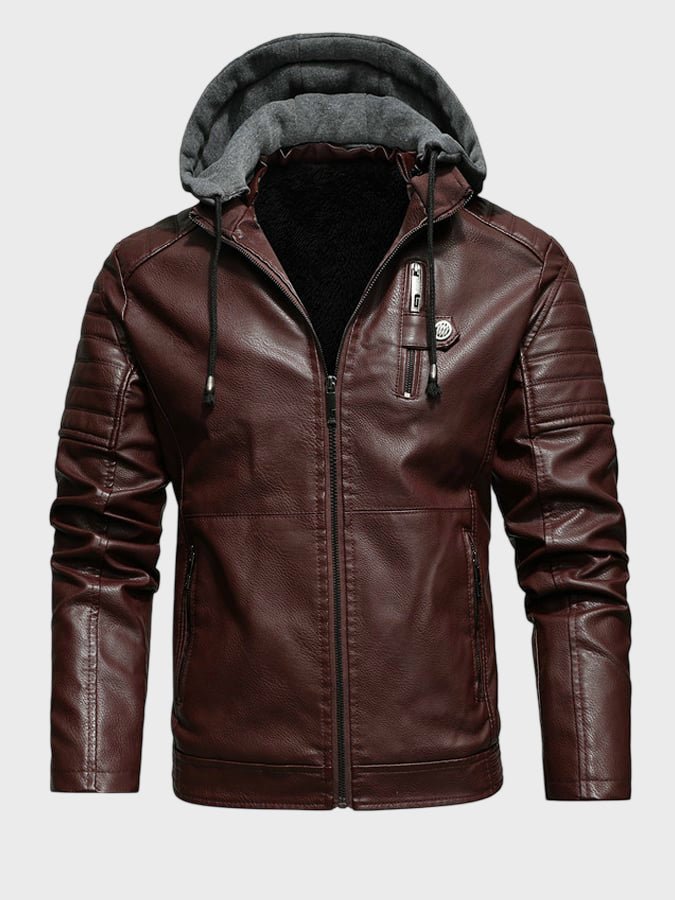 JASPER | Hooded jacket with faux leather detail - Liora Melbourne