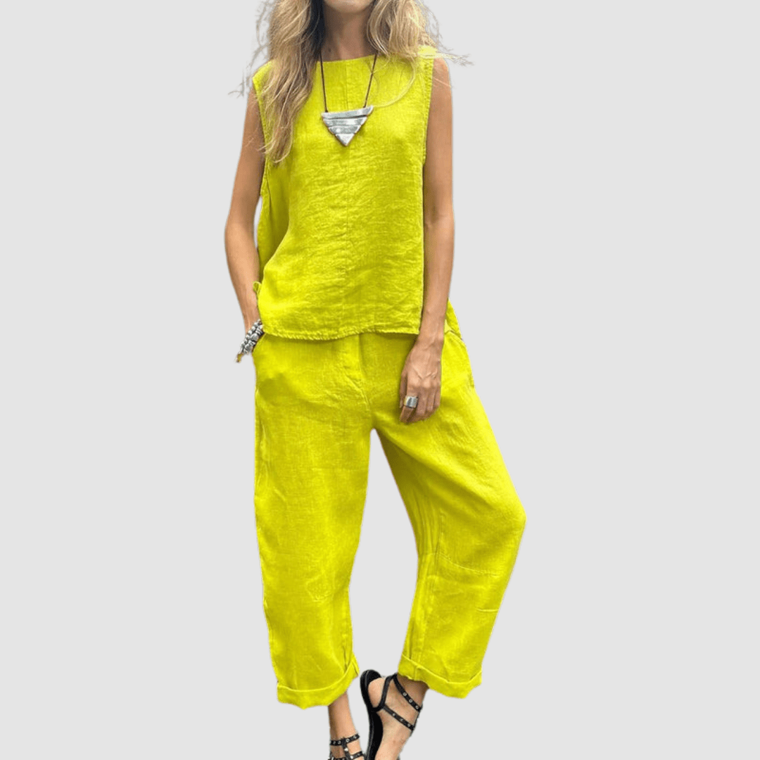 SUZETTE | Set with wide-leg pants - Liora Melbourne