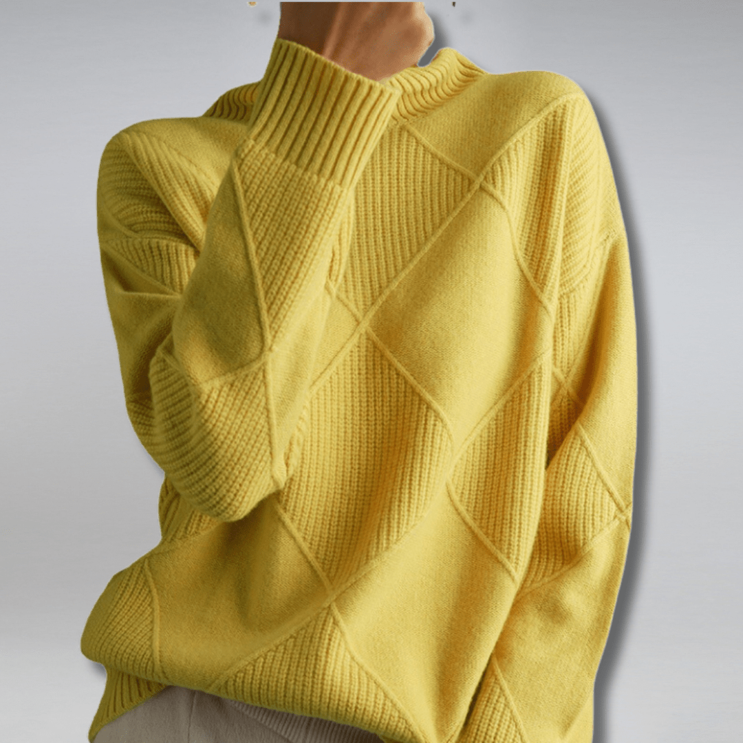 HOLLY | Polo neck jumper with ribbed collar - Liora Melbourne