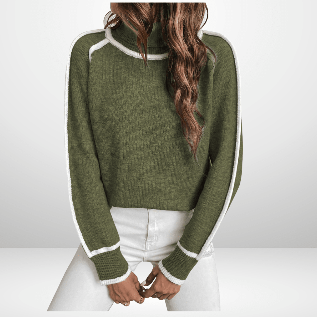 VERA | Turtleneck jumper with pattern detail - Liora Melbourne