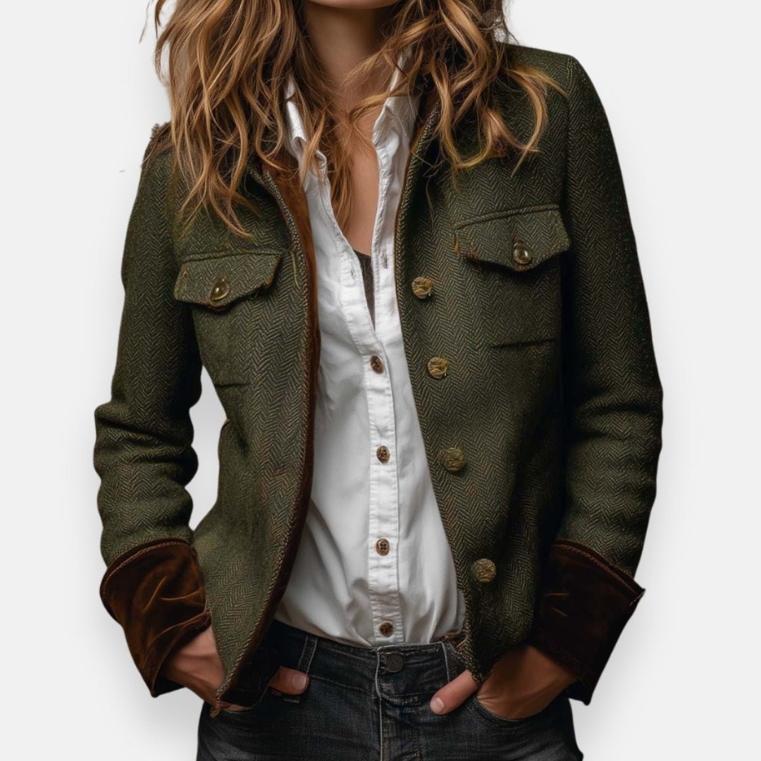 NOVA | Tweed jacket with velvet details - Liora Melbourne
