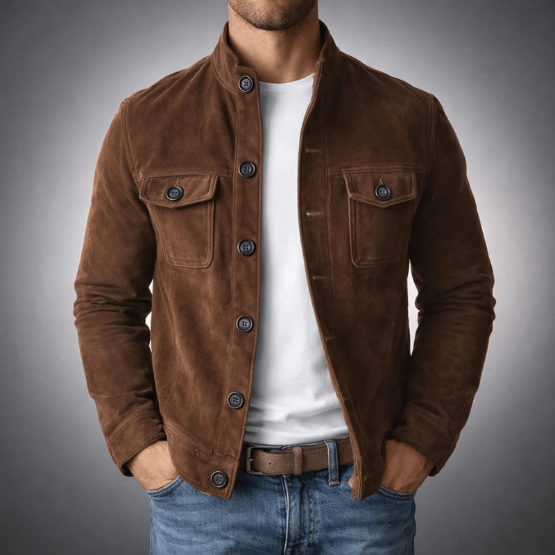 OLIVER | Suede jacket with chest pockets - Liora Melbourne