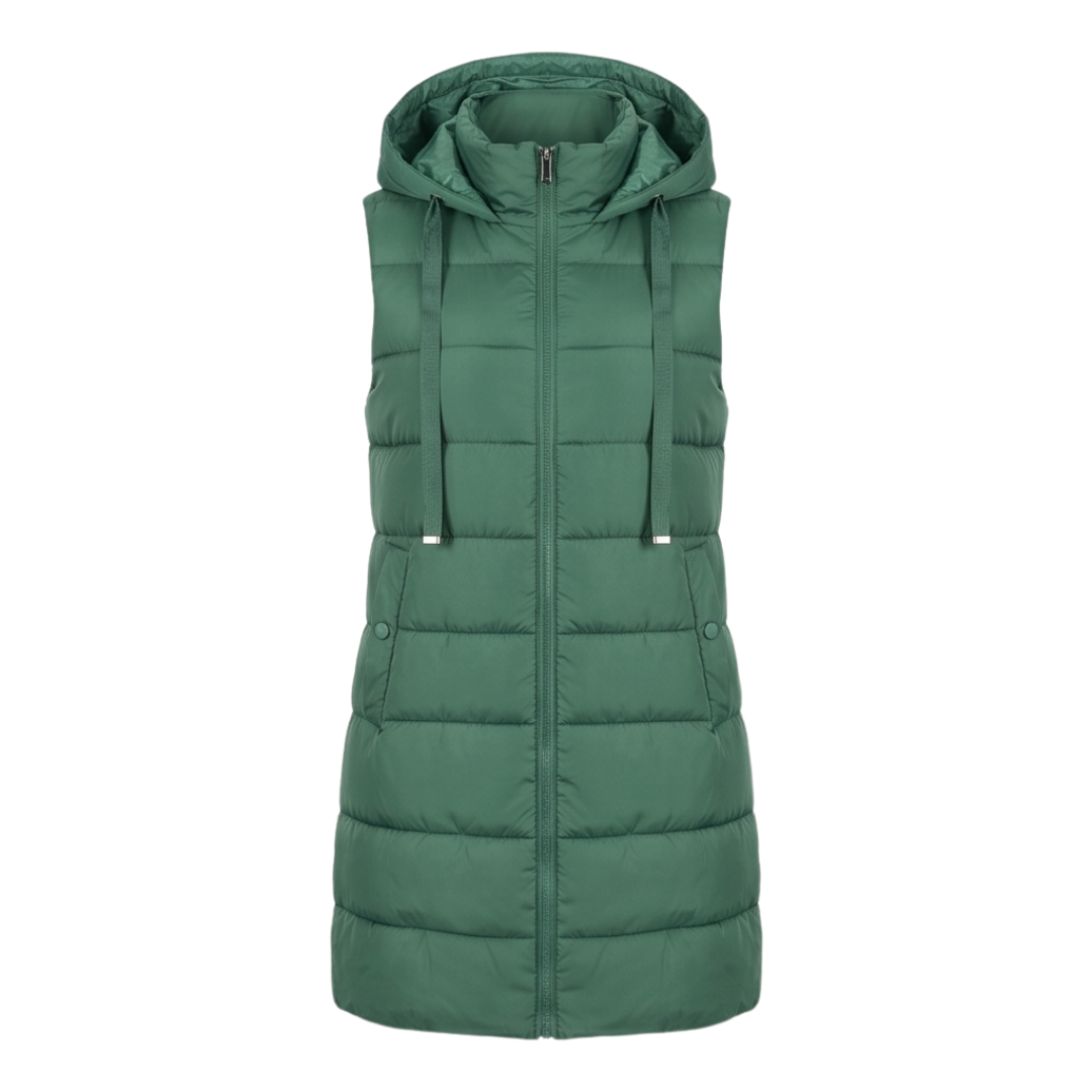 HARPER | Longline puffer vest with hood - Liora Melbourne