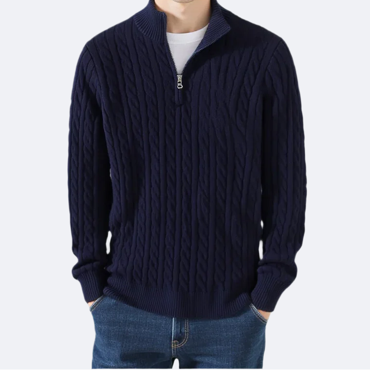 KESWICK | Quarter-zip jumper with cable knit