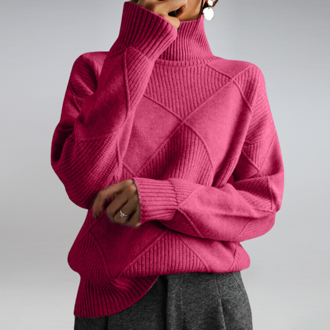 ELLA | Polo neck jumper with relaxed fit - Liora Melbourne