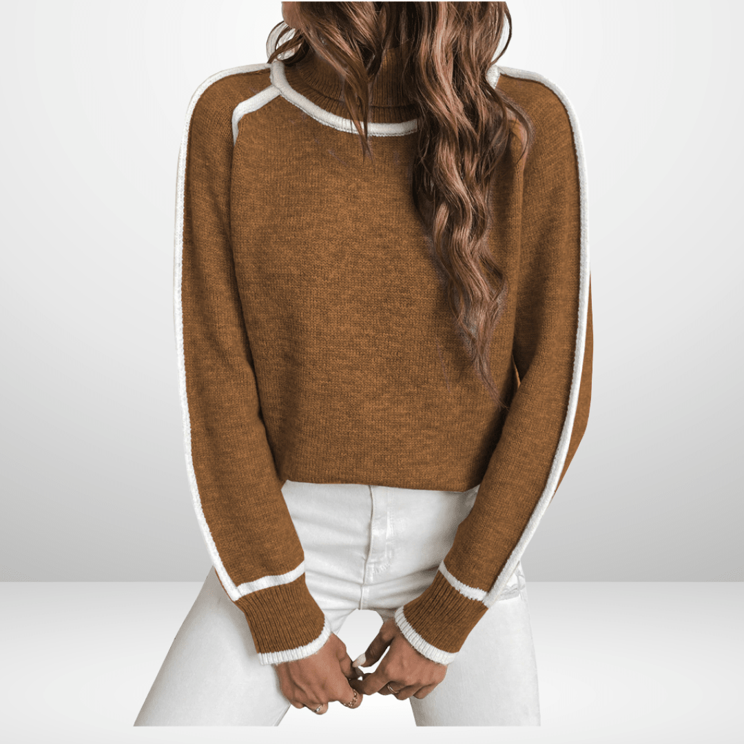 VERA | Turtleneck jumper with pattern detail - Liora Melbourne