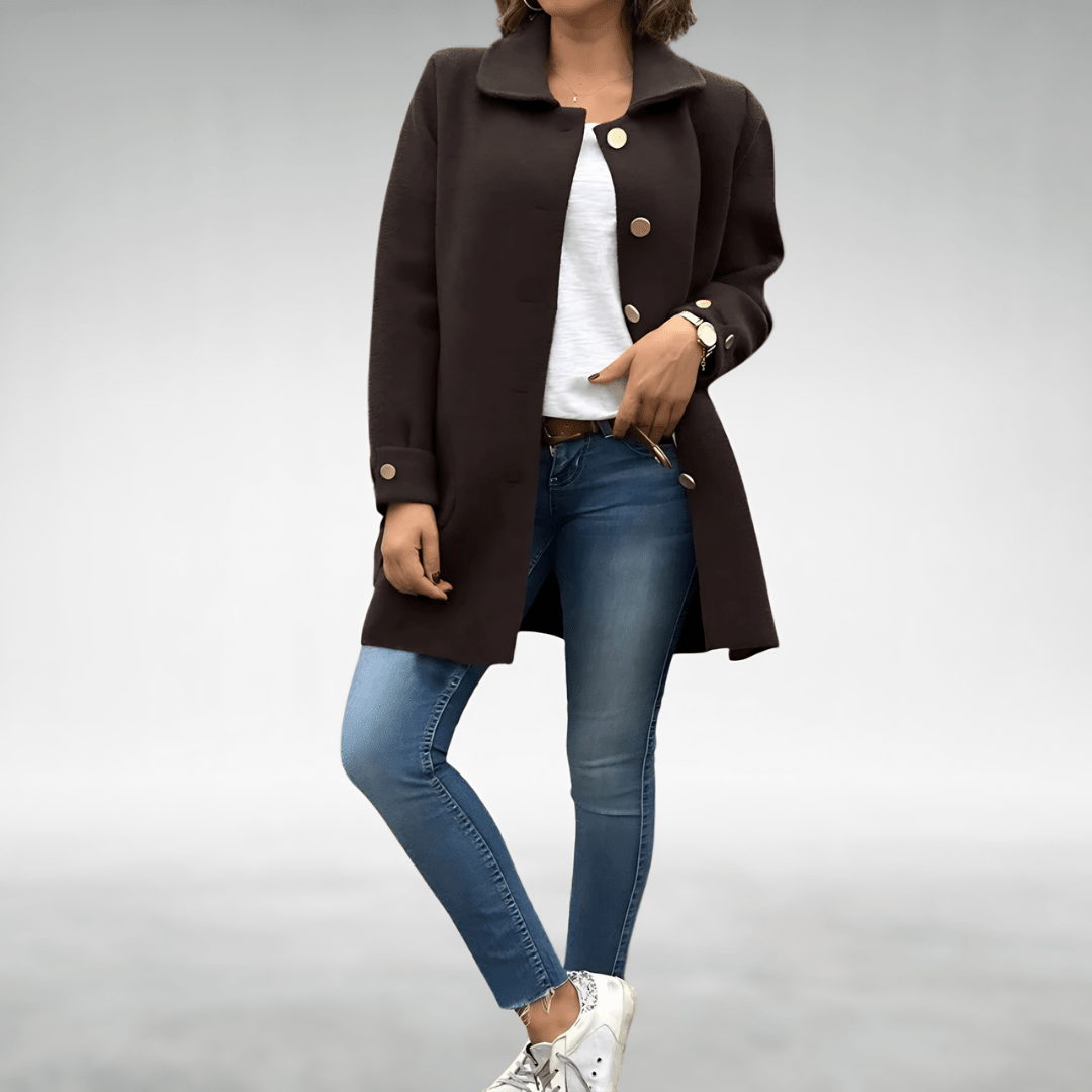 CHARLOTTE | Long winter coat with longline silhouette - Liora Melbourne