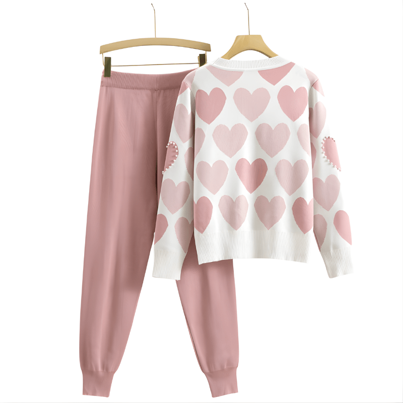 AVERY | Knit two-piece set with heart pattern - Liora Melbourne