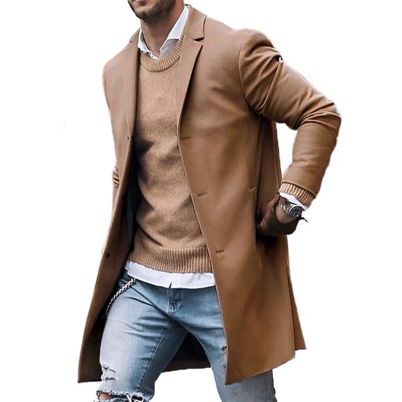 ADRIAN | Mid-length coat with notch lapel - Liora Melbourne