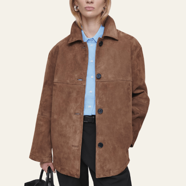 LALUNA | Collared jacket in suede - Liora Melbourne