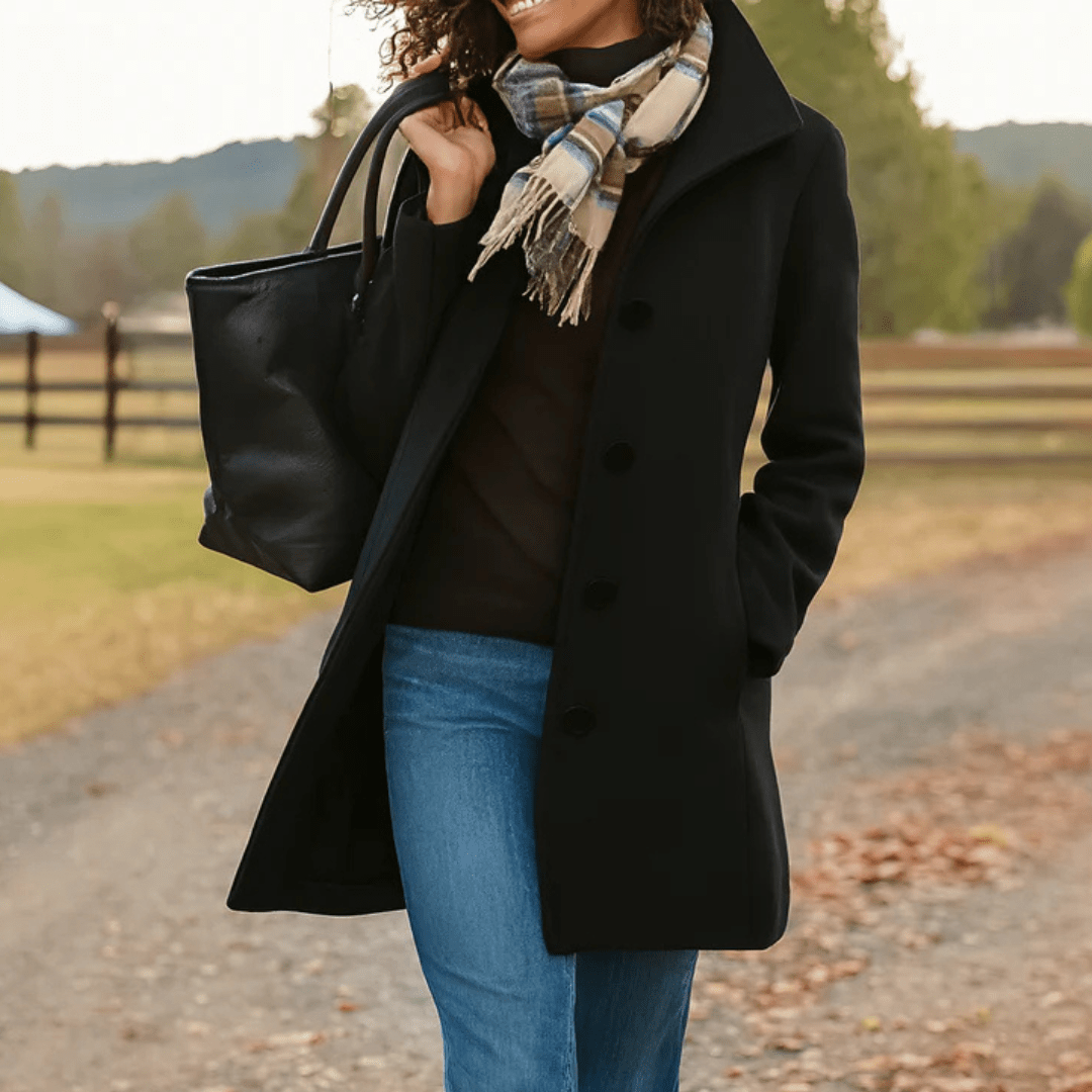 PARIS | Long coat with button front - Liora Melbourne