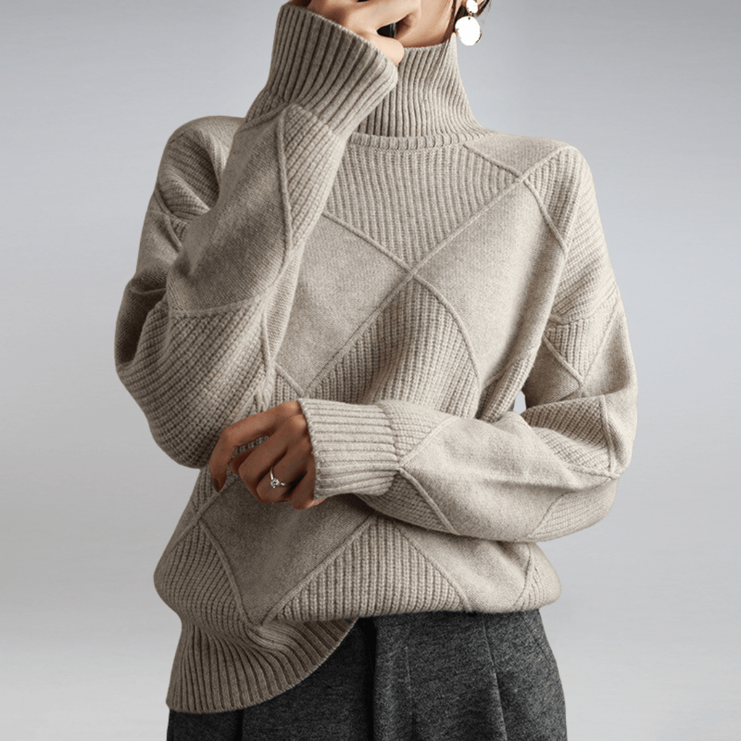 HOLLY | Polo neck jumper with ribbed collar - Liora Melbourne