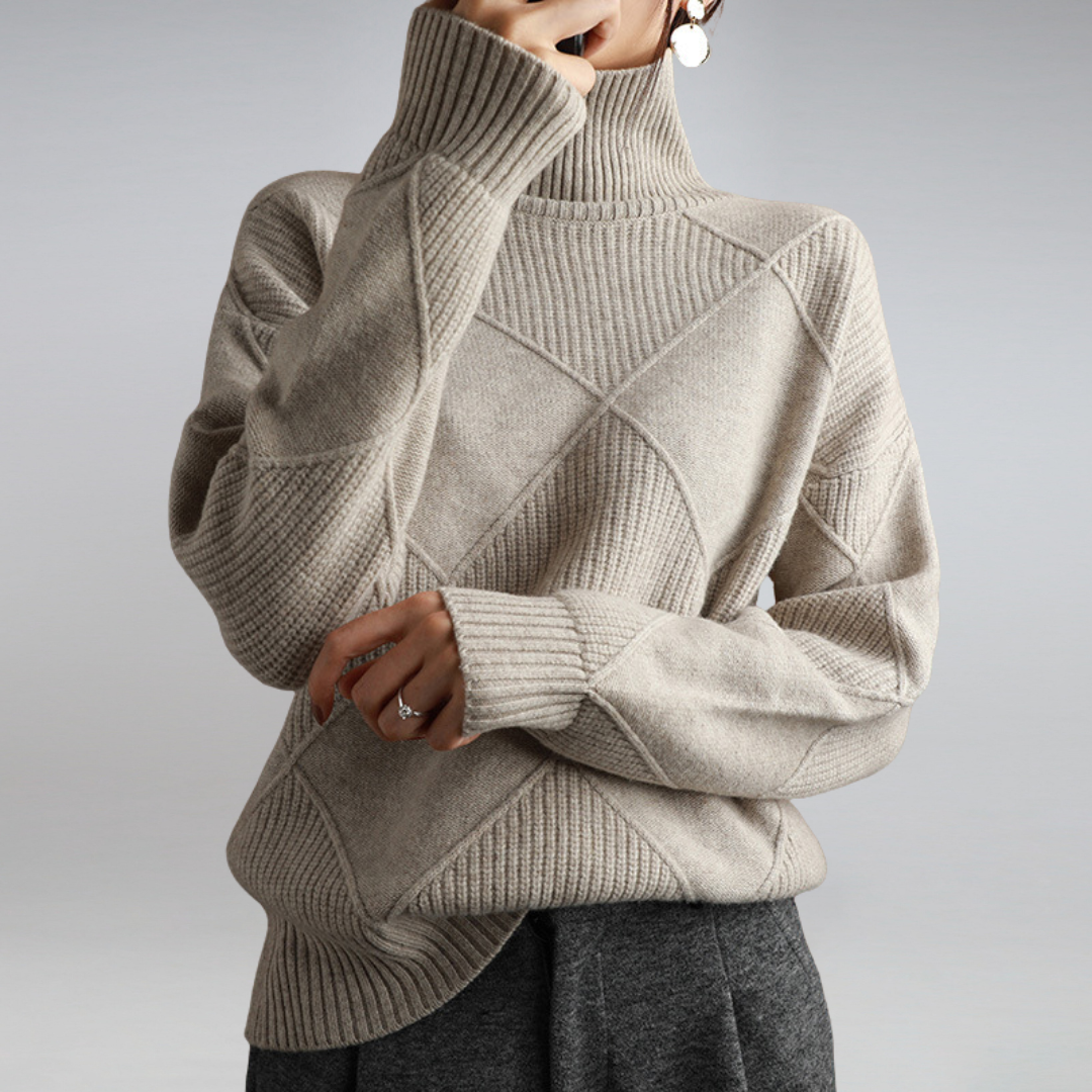 ELLA | Polo neck jumper with relaxed fit - Liora Melbourne