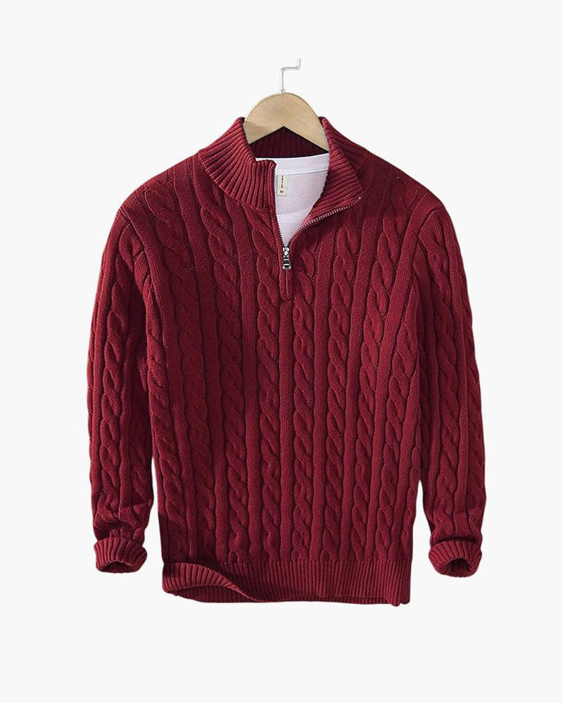 KESWICK | Quarter-zip jumper with cable knit