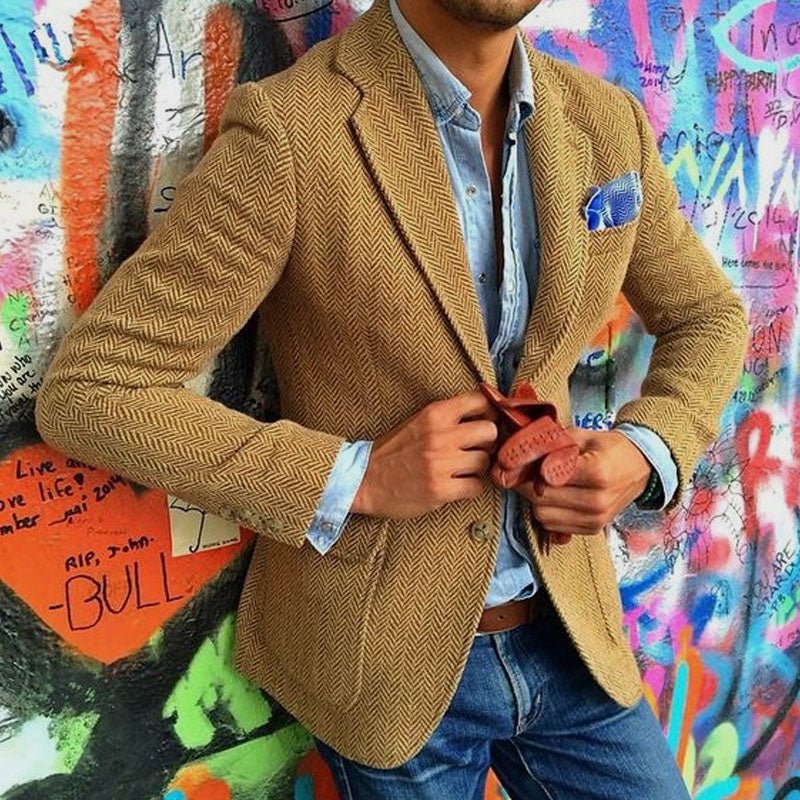 THEO | Blazer with herringbone pattern - Liora Melbourne