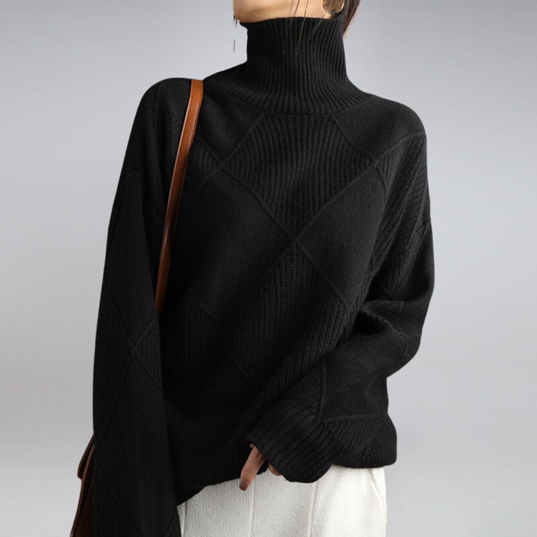 ELLA | Polo neck jumper with relaxed fit - Liora Melbourne
