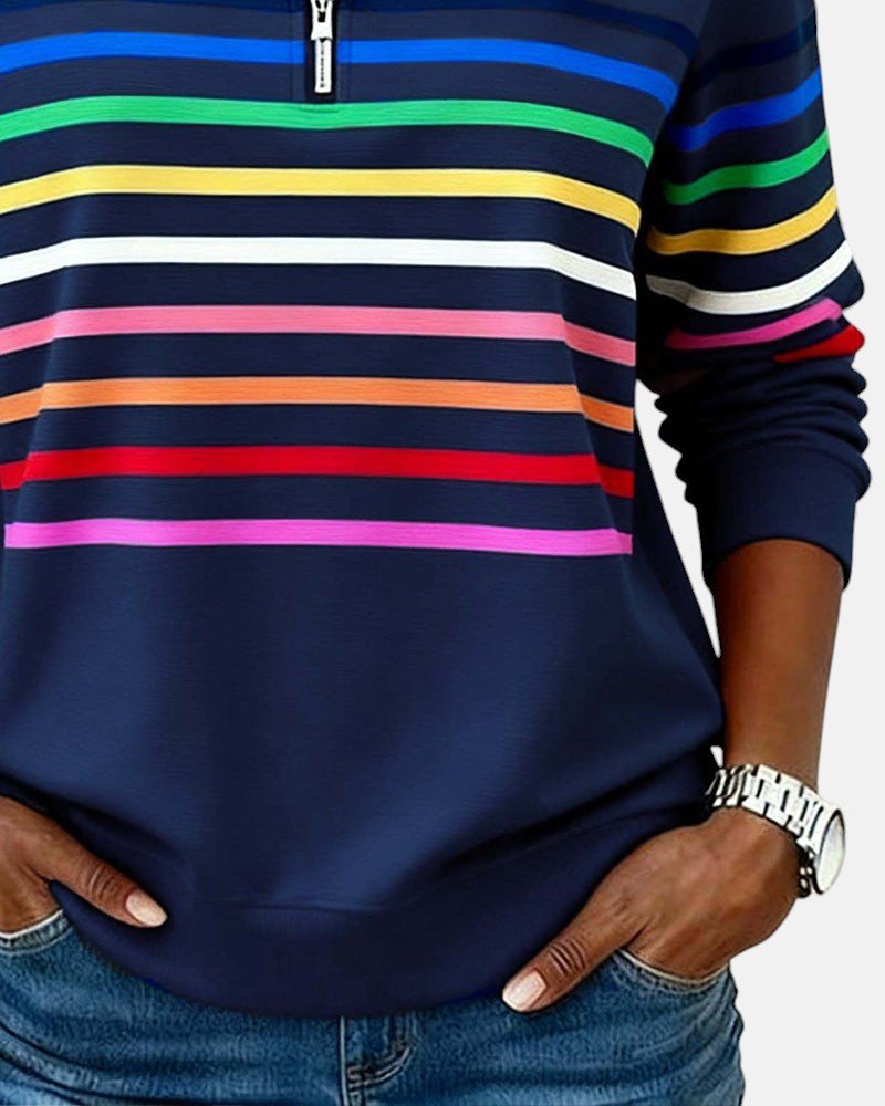 WREN | Zip sweatshirt with rainbow stripes - Liora Melbourne